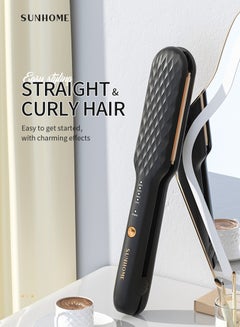Sunhome Professional Hair Straightener Small Flat Irons For Short Hair Curls Bangs Travel Flat Iron Black  - Image 2