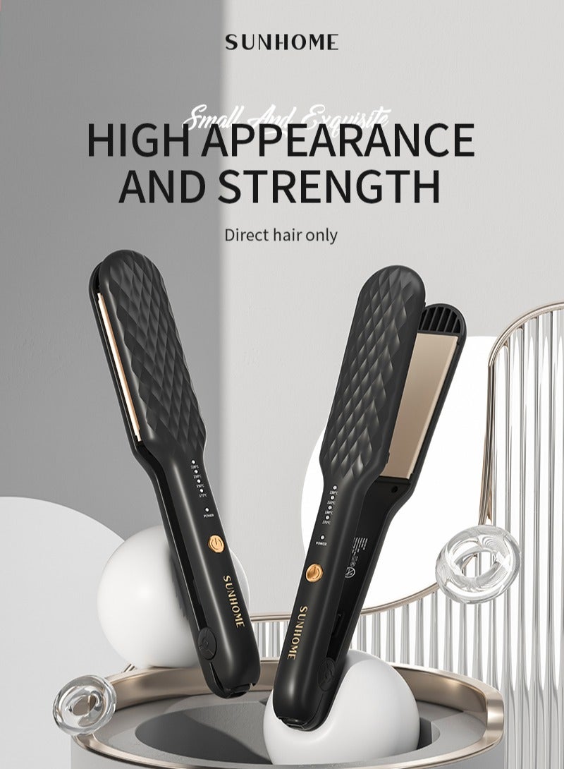 Sunhome Professional Hair Straightener Small Flat Irons For Short Hair Curls Bangs Travel Flat Iron Black  - Image 3