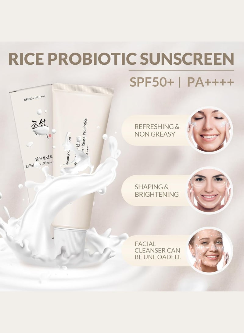 Beauty of Joseon - Serenity Collection For Radiant Skin  & face scrubber - Green Plum Cleansing - Foam Ginseng Essence Water - Revive Serum Ginseng - Dynasty Cream - & Sunscreen Rice Probiotics SPF50+ PA++++ 360ml - Image 1