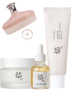 Beauty of Joseon Glow Kit & Face Scrubber - Radiance-Boosting Glow Serum with Propolis & Niacinamide, Luxurious Dynasty Cream, and Sunscreen Relief Sun Probiotics SPF50+ PA++++ 130ml  - Image 1