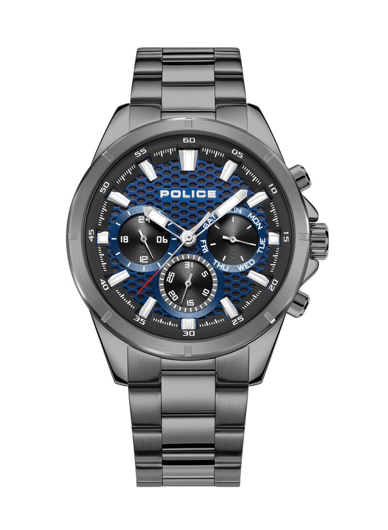 بوليس Men's Malawi Blue Dial With Gun Metal Plated Stainless Steel Bracelet Chronograph Watch - Image 1