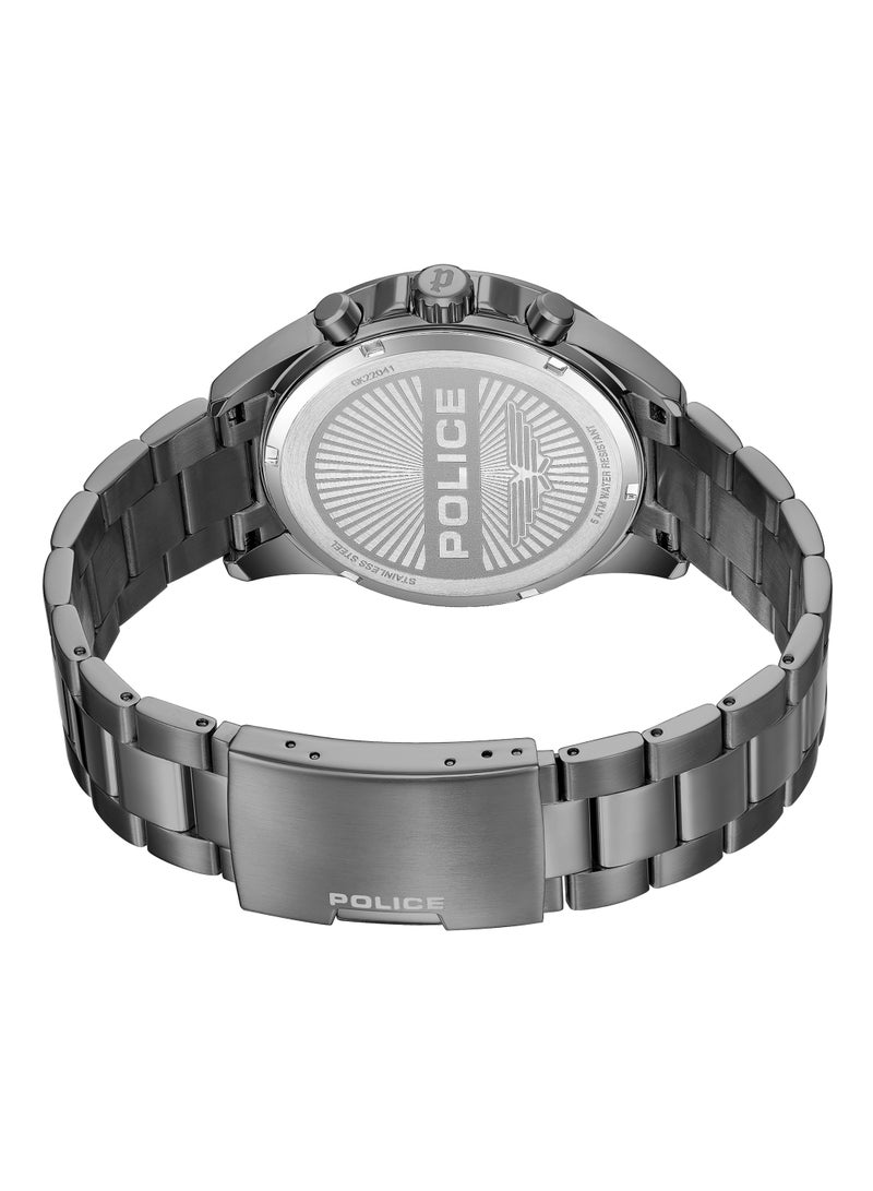 بوليس Men's Malawi Blue Dial With Gun Metal Plated Stainless Steel Bracelet Chronograph Watch - Image 3