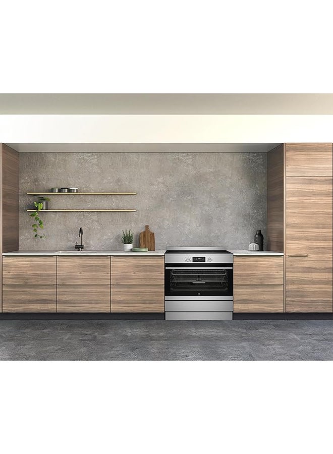 Electrolux - 90x60cm Freestanding Ceramic Cooker, Full Electric Cooking Range with Air Fryer function, 116L Oven Twin Fan, Triple Insulated Glass Door with Cooling Fan, Made in Australia EFE946SD Stainless Steel With Antifinge - Image 1