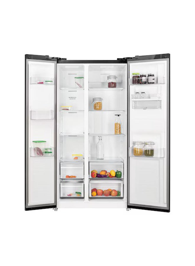 الكترولوكس 541L Gross Side by Side 2 Door Premium Refrigerator with Water Dispenser, 10 Year Warranty on NutriFresh Inverter Compressor, European Standard Side by Side Fridge ESE5441A-AME Dark Silver  - Image 4