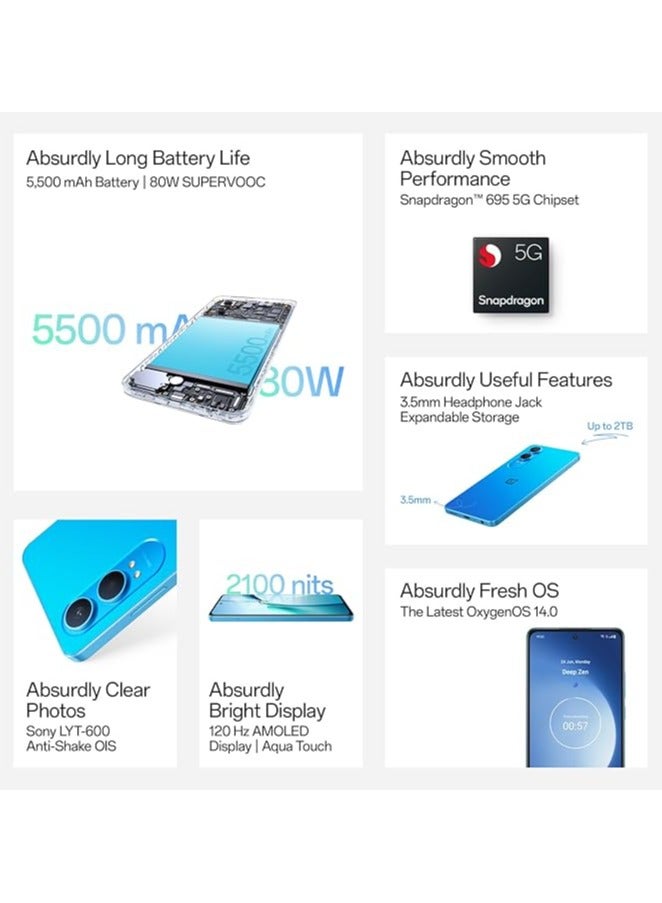 OnePlus - Nord CE 4 Lite Dual Sim Super Silver 8GB RAM 256GB 5G with Power Charger - Indian Version - Image 1