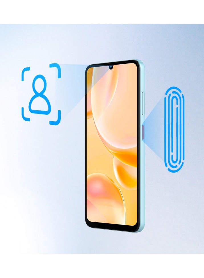 زد تي اي هاتف Blade A55 ثنائي الشريحة 4 جيجابايت + 8 جيجابايت رام 128 جيجابايت 4G أزرق مائي - النسخة العالمية - Image 3