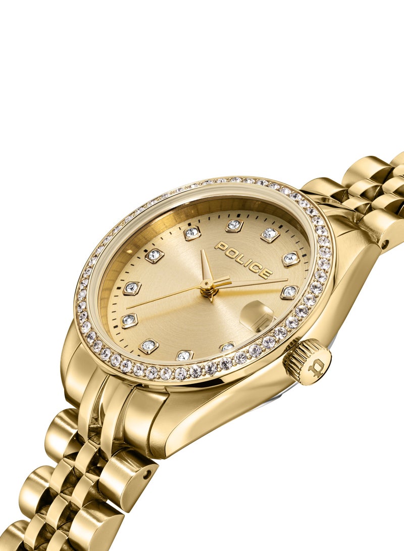 بوليس Women's FT-L02 Champagne Gold Dial With Yellow Gold Plated Plated Stainless Steel Bracelet Watch  - Image 2
