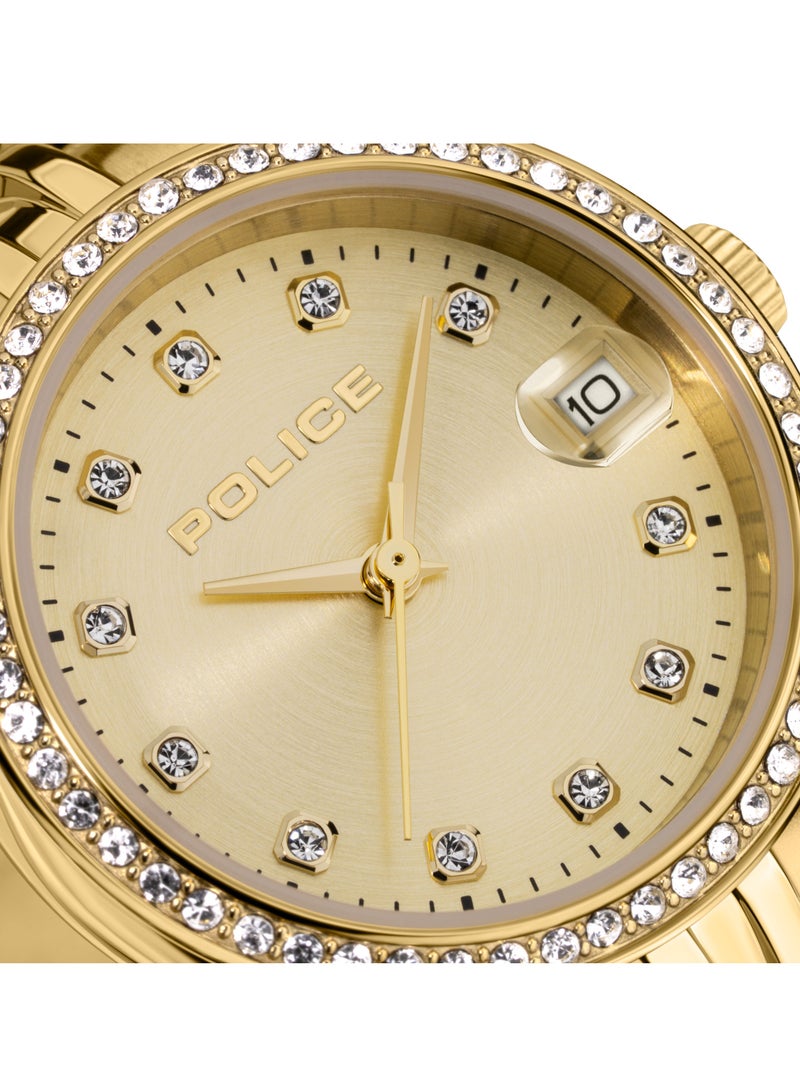 بوليس Women's FT-L02 Champagne Gold Dial With Yellow Gold Plated Plated Stainless Steel Bracelet Watch  - Image 4
