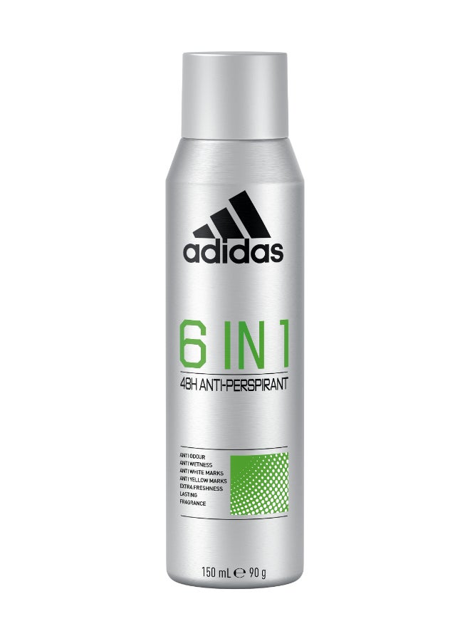 Adidas 6 In 1 Anti-Perspirant Spray 150ml  - Image 1