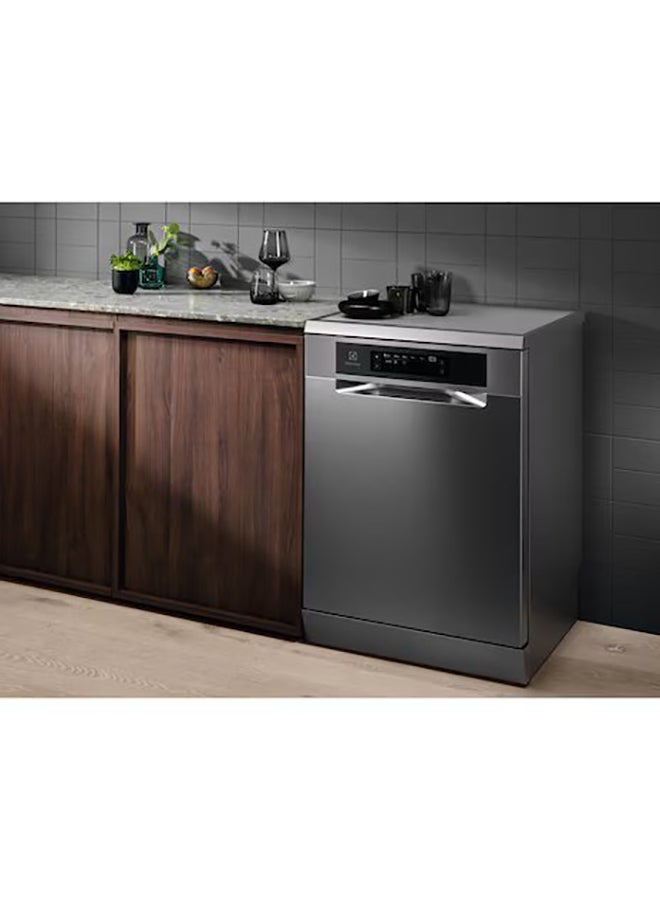 Electrolux - 15 Place Settings Freestanding Dishwasher with 8 Programs, Made in ITALY, Inverter Motor, Fully Automatic with Satellite Clean Technology, Sensor Control, Low Noise Level 2000 W ESZ89300SX Stainless Steel - Image 1