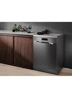 الكترولوكس 13 Place Settings Freestanding Dishwasher with 8 Programs, Made in ITALY, Inverter Motor, Comfort Lift, Fully Automatic with Satellite Clean Technology, Sensor Control 2000 W ESC67300SX Stainless Steel  - Image 5