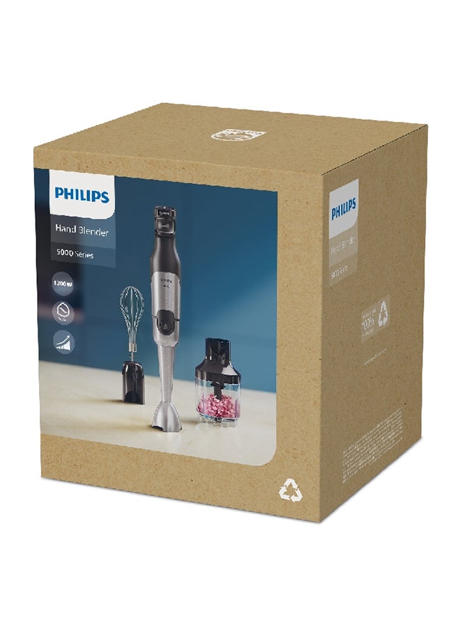Philips - 1200W 5000 Series Hand Blender Silver and Black 500 ml HR2683/00 HR2683/00 Silver and Black - Image 1