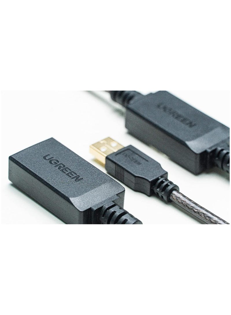 Ugreen UGREEN 15m USB 2.0 Type A Male to Female Active Extension Cable with chipset for Printer Oculus Rift HTC Vive Xbox Kinect Playstation Camera Webcam USB Headset Security Camera etc. (10323) Black  - Image 1