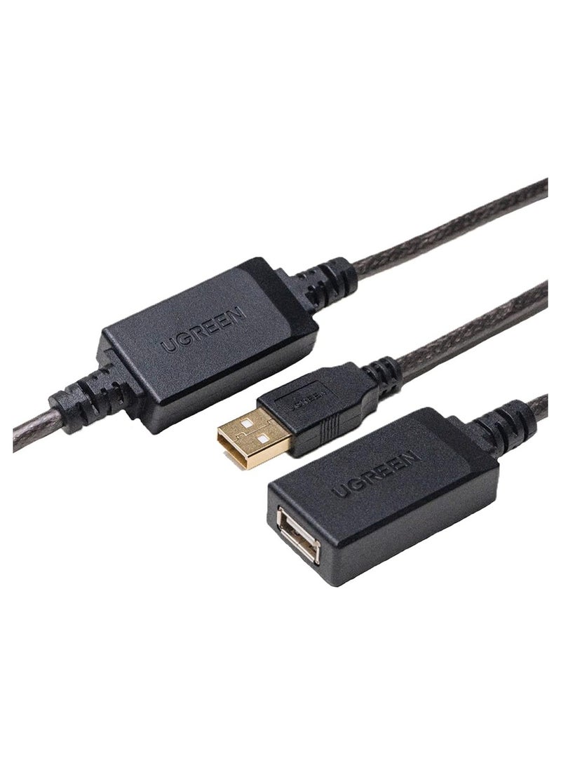 Ugreen UGREEN 15m USB 2.0 Type A Male to Female Active Extension Cable with chipset for Printer Oculus Rift HTC Vive Xbox Kinect Playstation Camera Webcam USB Headset Security Camera etc. (10323) Black  - Image 2