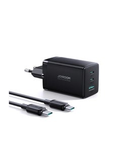 JOYROOM Fast GaN Charger 65W USB-A, 2x USB-C + USB-C - USB-C Cable 100W 1.2m (TCG01) Black  - Image 1