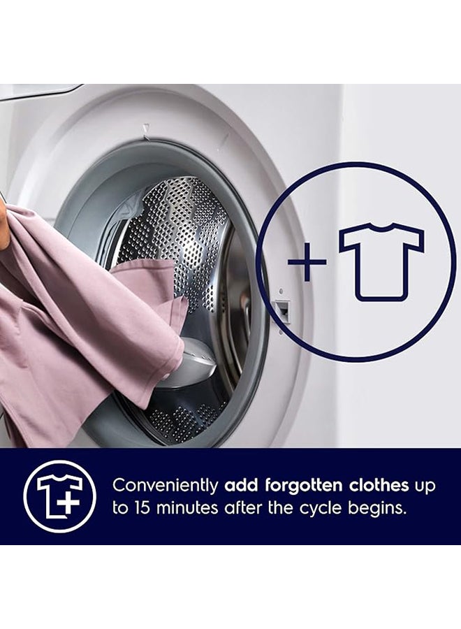 الكترولوكس 8KG Inverter Motor Front Load Washing Machine, 1200 RPM & 5 Star Energy Saving, 12 Programs, Extremely Low Noise, Steam Care, AutoSense & EcoBall Features, Fully Automatic Washer 1850 W EWF8241SB5 Silver  - Image 5
