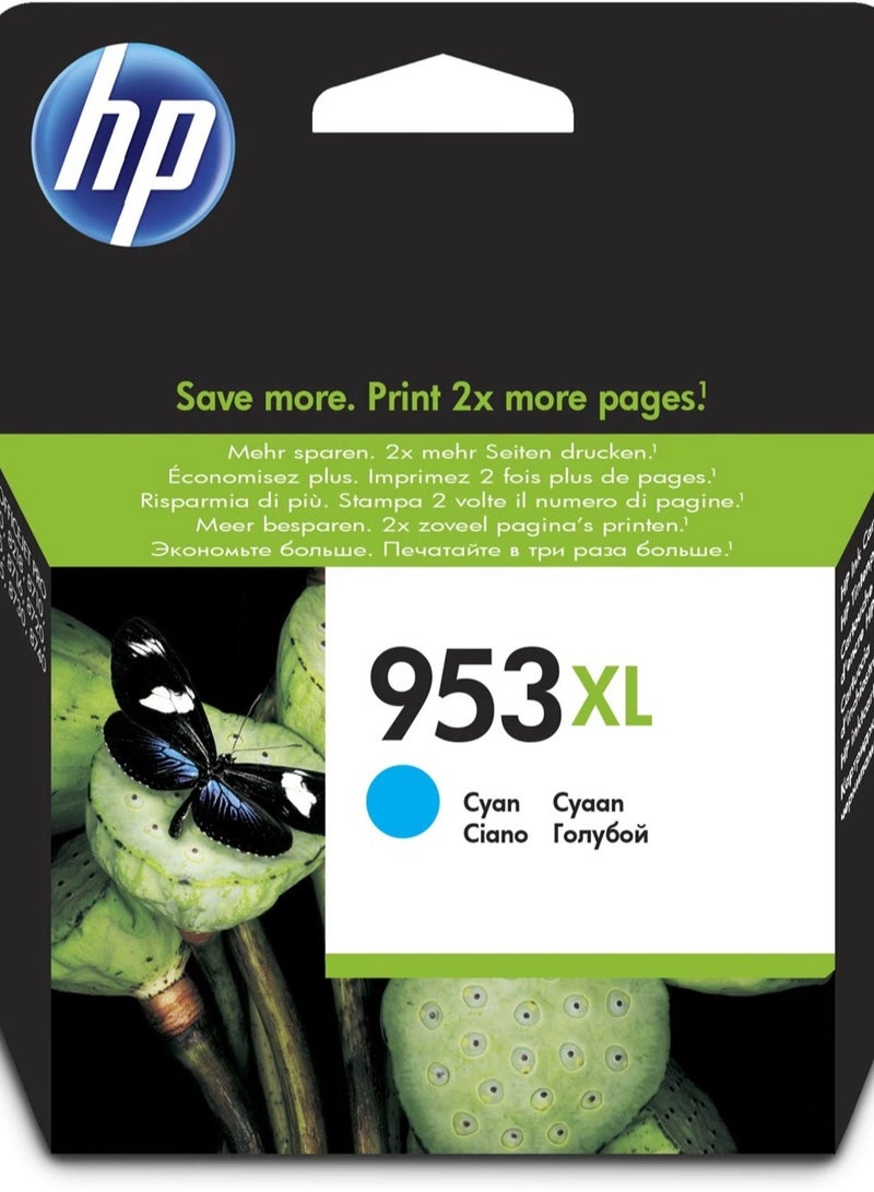 HP 953XL High Yield Original Ink Cartridge [F6U16AE] | Works With OfficeJet Pro 7720, 7730, 7740, 8210, 8218, 8710, 8715, 8720, 8725, 8730 Printers Cyan - Image 1