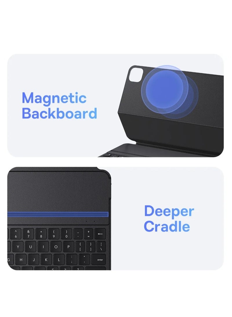 Baseus - Magnetic Keyboard Case for iPad Air4/Air5 10.9″ /Pad Pro (2018/2020/2021/2022) 11″ Bluetooth 5.3V Detachable Keyboard Case for iPad 10th Gen, Ultra Thin and Long Lasting Battery Life 150 Hours Black - Image 1