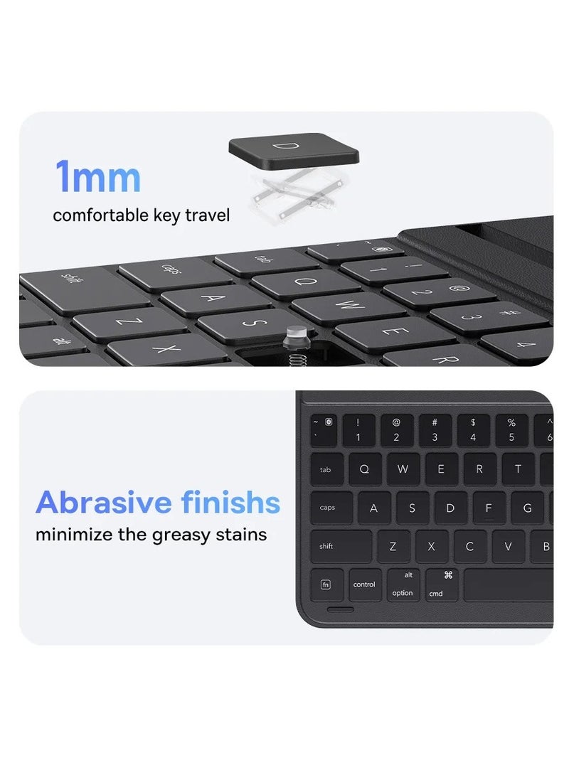 Baseus - Magnetic Keyboard Case for iPad Air4/Air5 10.9″ /Pad Pro (2018/2020/2021/2022) 11″ Bluetooth 5.3V Detachable Keyboard Case for iPad 10th Gen, Ultra Thin and Long Lasting Battery Life 150 Hours Black - Image 1
