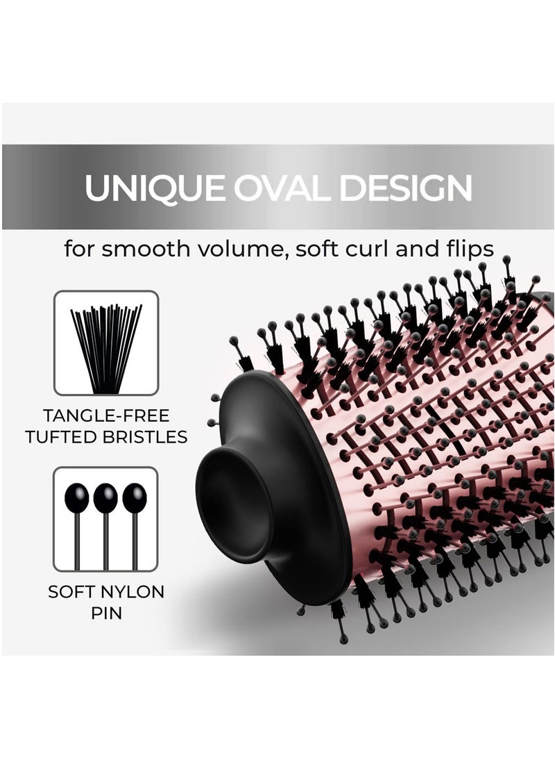 ريبون 1300W Mini Hot Air Brush One-Step Volumizer Negative Ion Infrared Hair Care Anti-Frizz Blowout Hair Dryer Brush for Straightening Curling Hair Styler Black And Gold  - Image 5