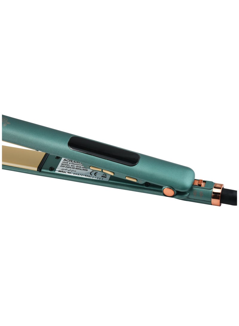SONASHI Golden Ceramic Coating Plate Hair Straightener SHS-2088 Green  - Image 2