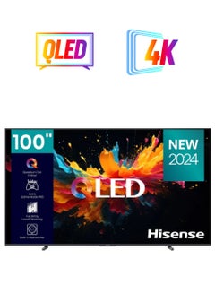 100 inch,4K,UHD,Full Array Local Dimming,Smart TV, QLED,Total HDR solution, AI Sport Mode,Smooth motion,DTS,144Hz Game Mode Pro,Game bar, Voice control,DolbyVision IQ,Game in Dolby,DolbyAtmos,Airplay,Filmmaker Mode,120 High Refresh Rate, Built in Subwoofer 100Q7N Plastic/Black