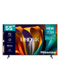 Hisense 55 inch,4K, UHD, VIDAA Smart TV, 55-inch, Dolby Vision, Game Mode Plus, DTS Virtual X, TV Voice Control, Dual Volume Control 55A6N Black  - Image 1