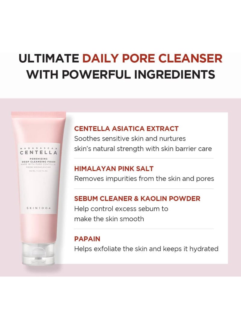 skin1004 - Madagascar Centella Poremizing Deep Cleansing Foam 4.22 fl.oz, 125ml, Remove Pore-Clogging Debris Pink - Image 1