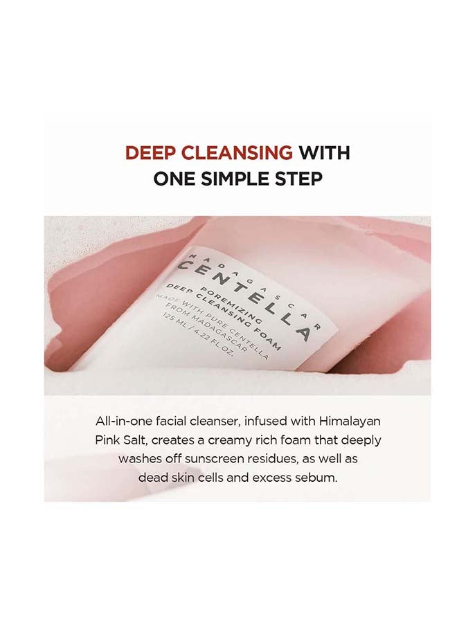 Madagascar Centella Poremizing Deep Cleansing Foam 4.22 fl.oz, 125ml, Remove Pore-Clogging Debris Pink