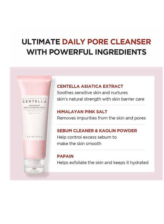 Madagascar Centella Poremizing Deep Cleansing Foam 4.22 fl.oz, 125ml, Remove Pore-Clogging Debris Pink