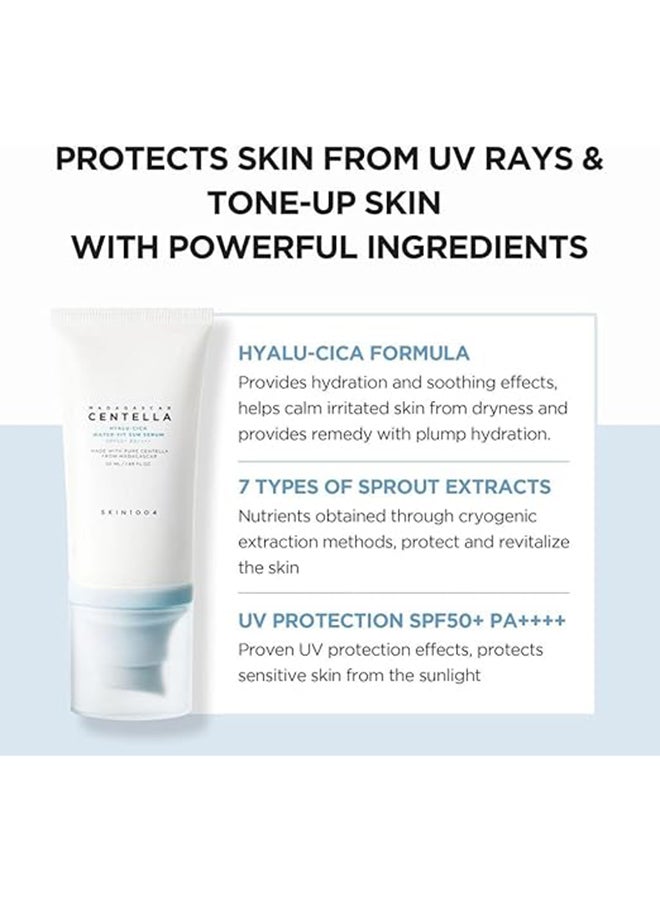 skin1004 Madagascar Centella Hyalu Cica Water Fit Sun Serum 50 SPF  - Image 4