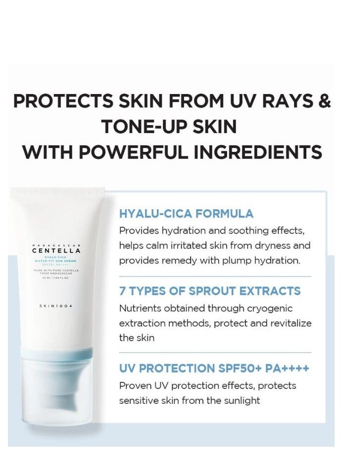 skin1004 Madagascar Centella Hyalu-Cica Water-Fit Sun Serum (50ml x 2) Twin Pack  - Image 5