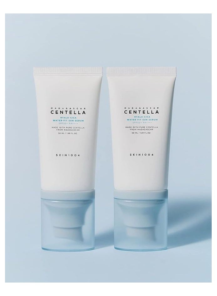 skin1004 Madagascar Centella Hyalu-Cica Water-Fit Sun Serum (50ml x 2) Twin Pack  - Image 2