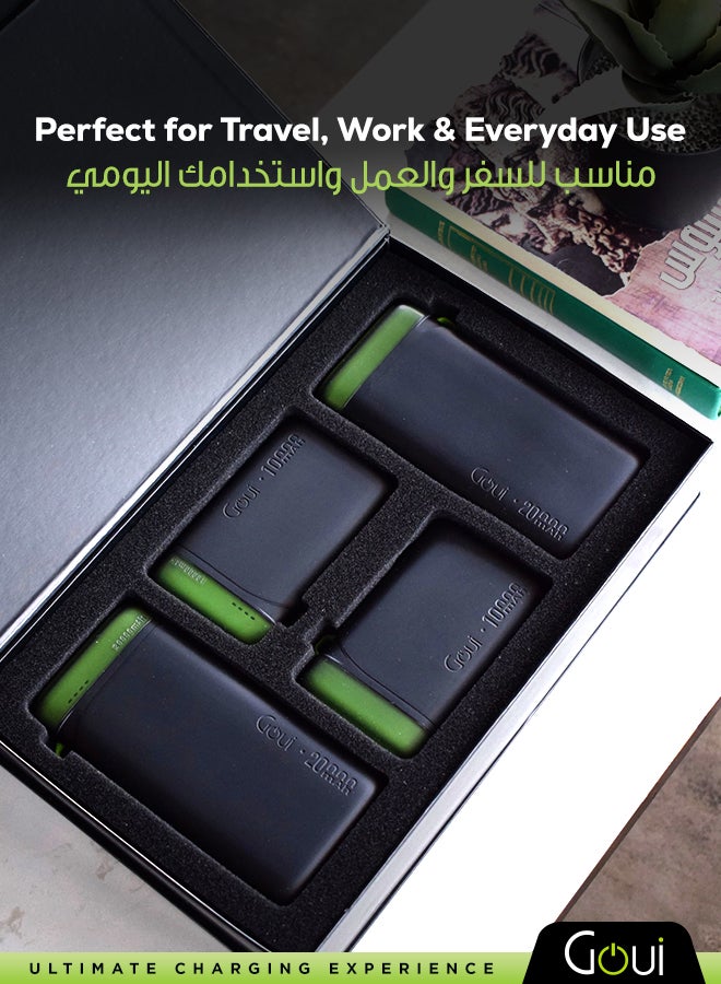 Goui Ramadan Offer - Pwani Power Bank Set (2×20000mAh + 2×10000mAh) | High-Capacity Portable Chargers | Triple Output (2 Type-C + 1 USB-A) | Fast, Compact &Simultaneous Charging for Smartphones, Tablets, Gaming Devices, Bluetooth & More | Travel-Friendly Design for On-the-Go Power Anywhere Black - Image 2