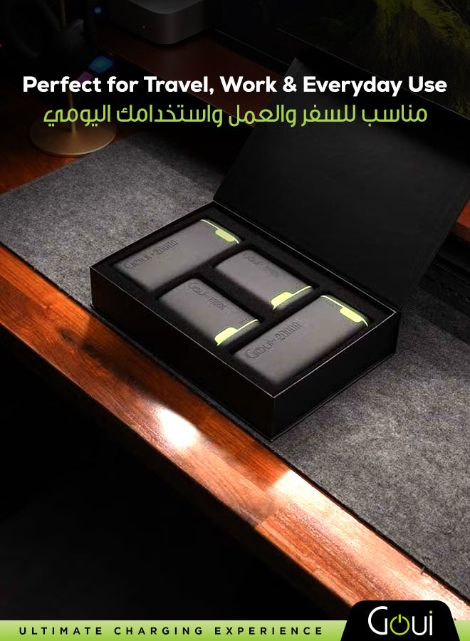 Goui Ramadan Offer - Kigo Power Bank Set (2×20000mAh + 2×10000mAh) | High-Capacity Portable Chargers | Triple Output (2 Type-C + 1 USB-A) | Fast, Compact &Simultaneous Charging for Smartphones, Tablets, Gaming Devices, Bluetooth & More | Travel-Friendly Design for On-the-Go Power Anywhere Black - Image 2