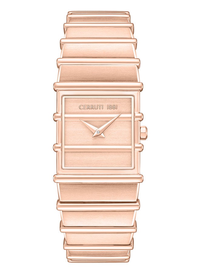 CERRUTI 1881 Women's Yellow Gold Plated Rose Gold Dial Watch  - Image 1