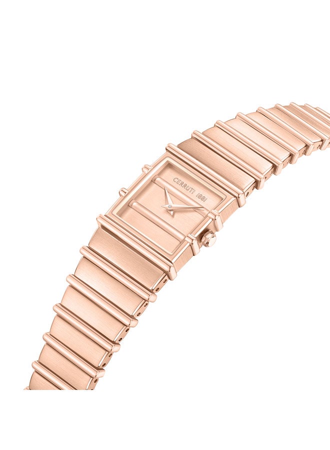CERRUTI 1881 Women's Yellow Gold Plated Rose Gold Dial Watch  - Image 2