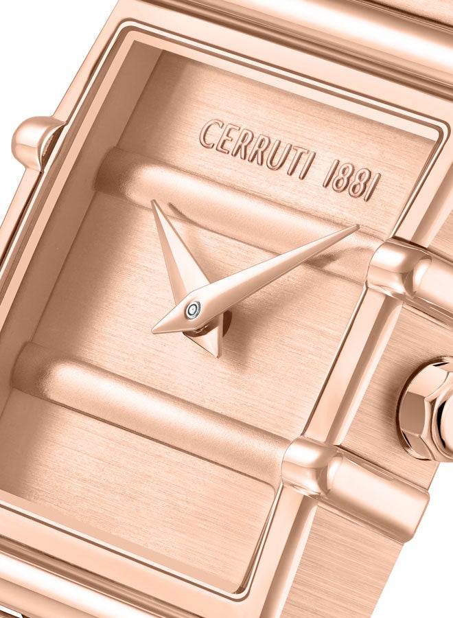 CERRUTI 1881 Women's Yellow Gold Plated Rose Gold Dial Watch  - Image 4