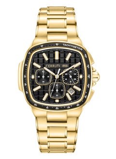 CERRUTI 1881 Men's Yellow Gold Plated Black Matt Dial Watch  - Image 1