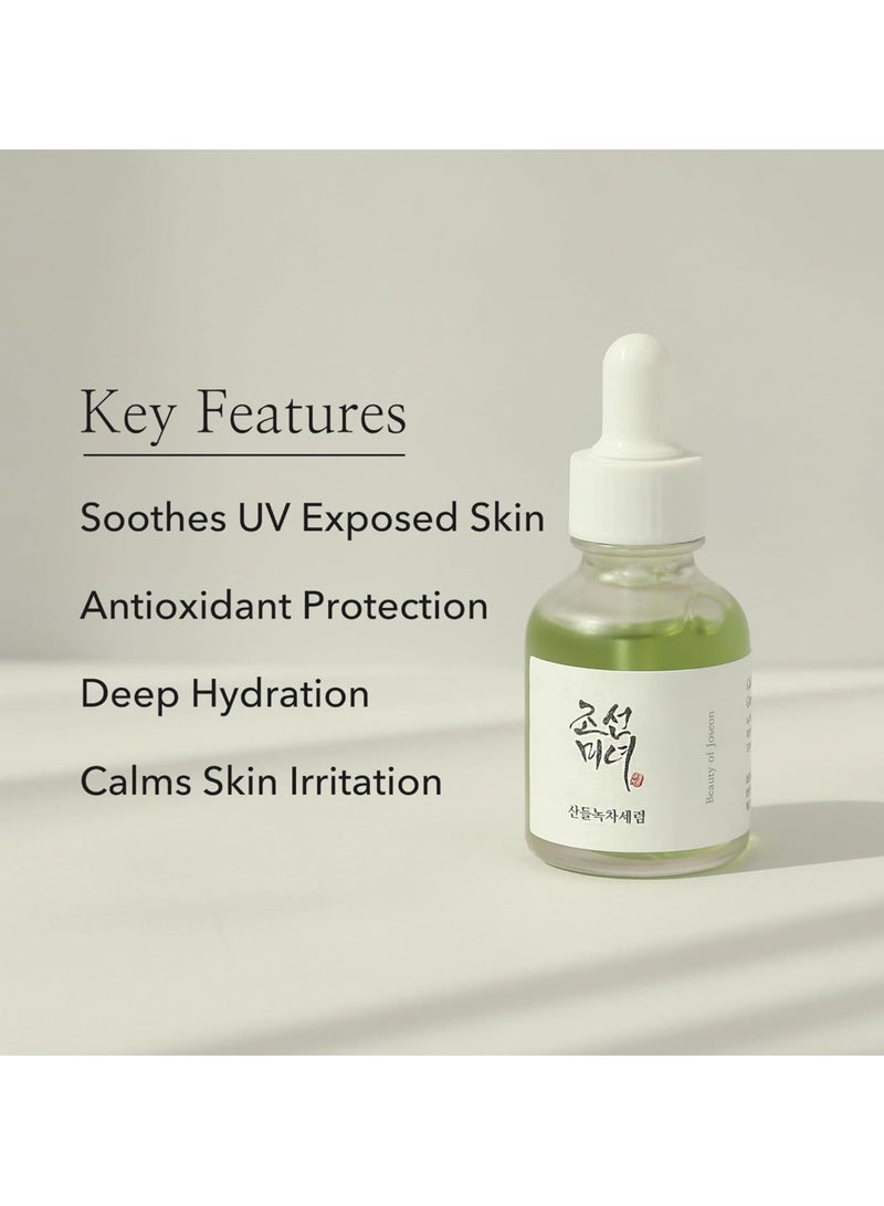 Beauty of Joseon - Calming Serum with Green Tea and Panthenol - Soothing and Hydrating Formula for Sensitive Skin - 30ml (1 fl. oz.) - Reduces Redness, Balances Skin Tone, and Provides Deep Moisture for a Calm, Radiant Complexion 30ml - Image 1