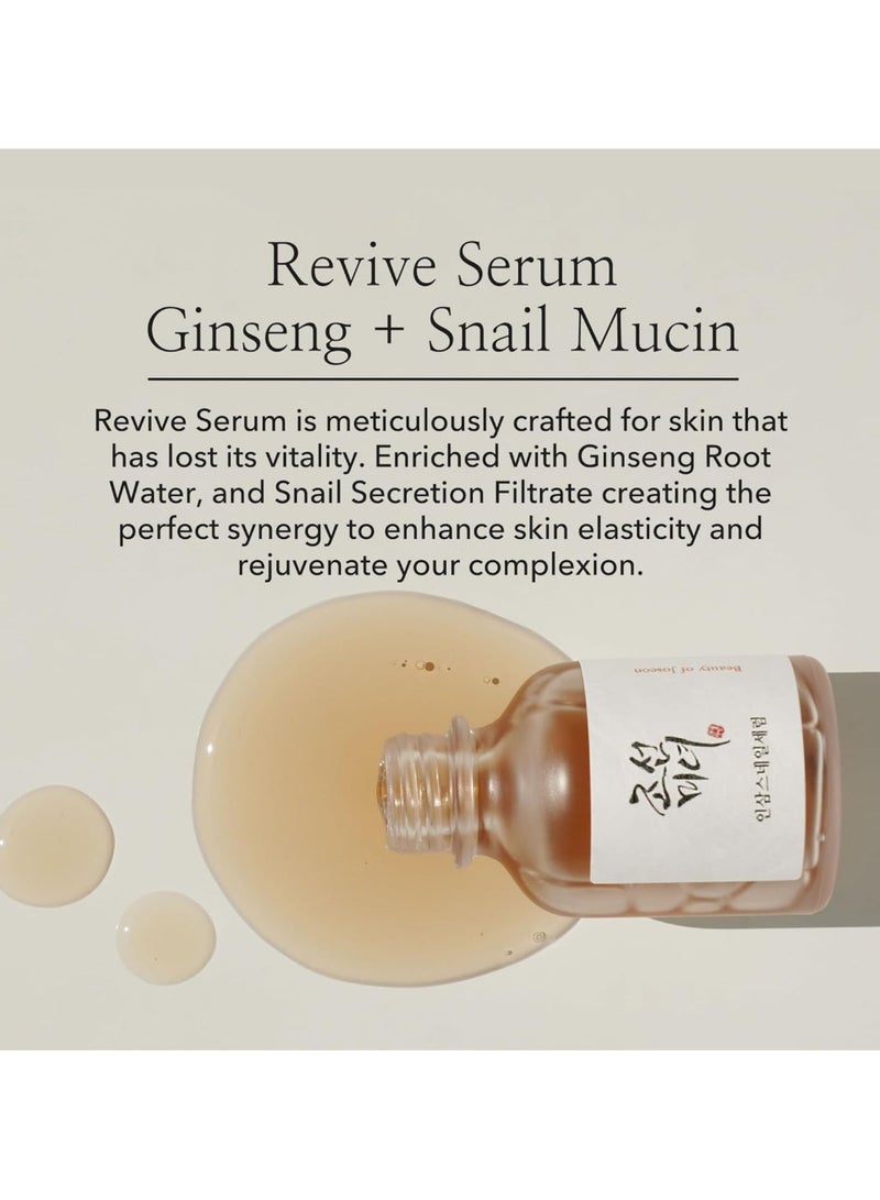 Beauty of Joseon Revive Serum with Ginseng and Snail Mucin - Anti-Aging and Rejuvenating Formula for Youthful Skin - 30ml (1 fl. oz.) - Reduces Fine Lines, Boosts Skin Elasticity, and Enhances Hydration for a Smooth, Firm Complexion 30ml  - Image 4