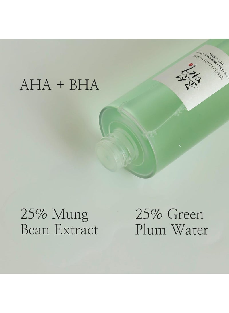 Beauty of Joseon - Green Plum Refreshing Toner with AHA and BHA - Exfoliating and Hydrating Face Toner - 150ml (5 fl. oz.) - Gently Removes Dead Skin Cells, Unclogs Pores, and Balances Skin for a Clear, Radiant Complexion 150ml - Image 1