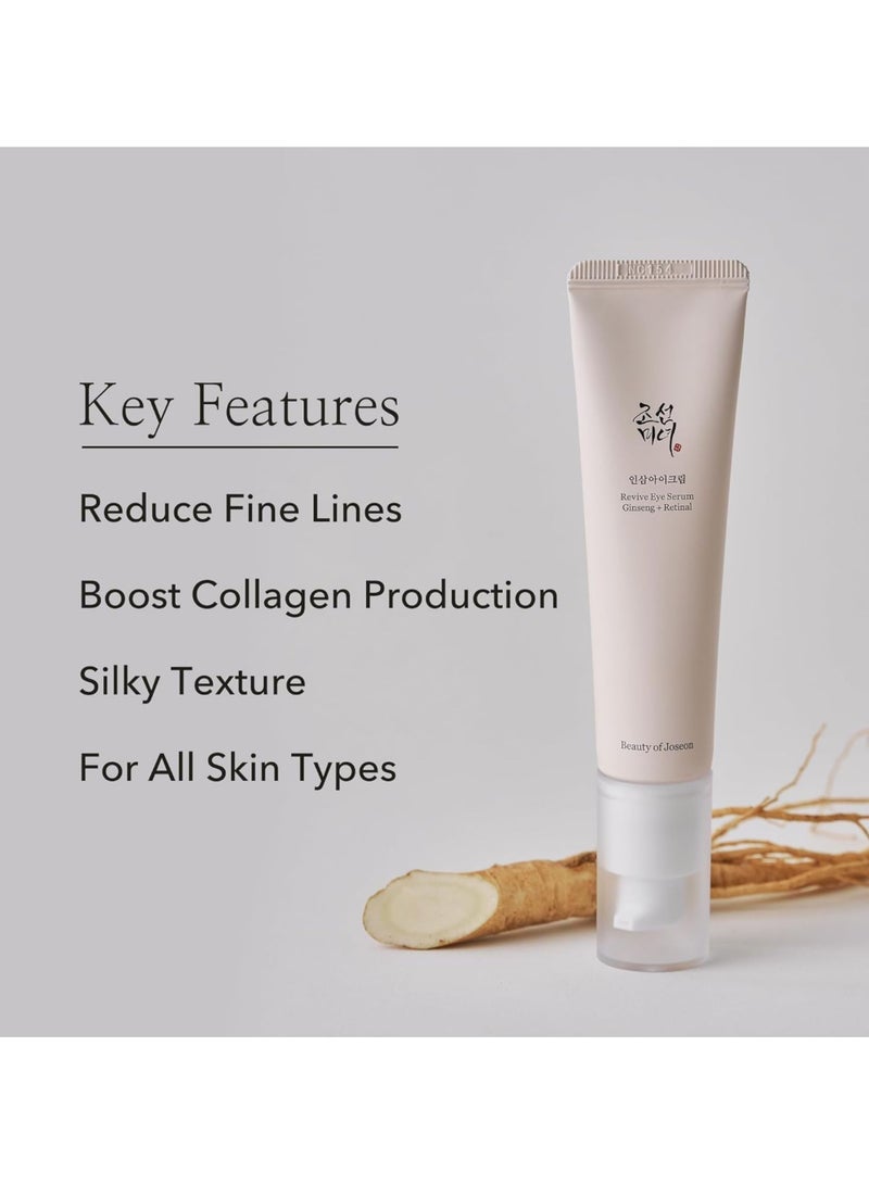 Beauty of Joseon - Revive Eye Serum with Ginseng and Retinal - Anti-Aging and Brightening Eye Treatment - 30ml (1 fl. oz.) - Reduces Fine Lines, Dark Circles, and Puffiness While Firming and Hydrating Delicate Under-Eye Skin for a Youthful Appearance 30ml - Image 1