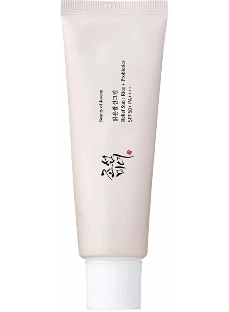 Beauty of Joseon Relief Sun: Rice + Probiotics SPF50+ PA++++ - Advanced Broad Spectrum UV Protection with Skin-Nourishing Rice Extracts and Probiotics for Healthy, Glowing Skin 50ml - Image 1