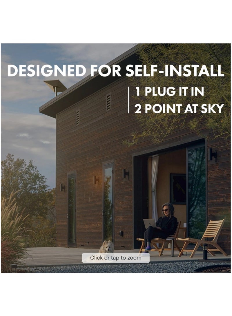 Starlink - SpaceX Standard Kit Gen 3, Include Router Wi-Fi 6, Dish Antenna, Antenna Stand, Power Cable & Rectangular Satellite Cable Extension, The V4 is a significant leap forward White - Image 1