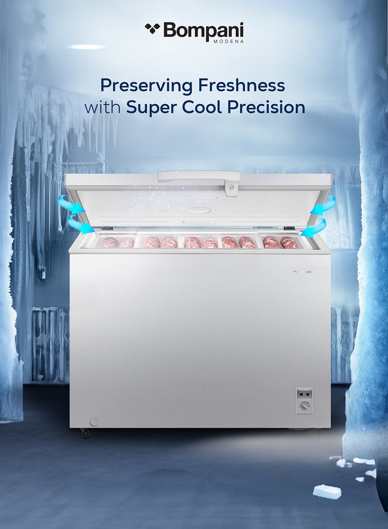 بومباني 389L Gross / 299L Net Capacity Chest Freezer, Manual Defrost, Single Door, R600a Refrigerant, 13.5kg/24h Freezing Capacity 389 L 400 W BOCF350I Grey  - Image 2