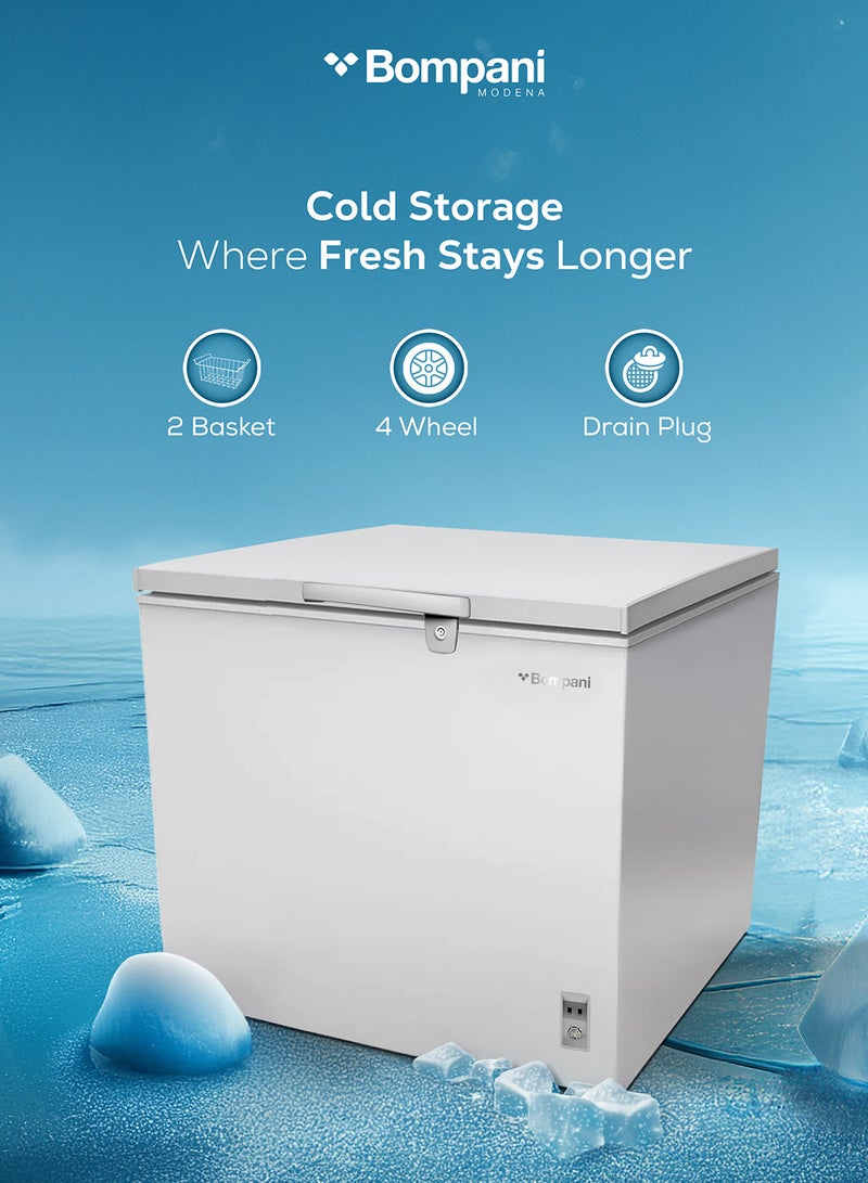 بومباني 389L Gross / 299L Net Capacity Chest Freezer, Manual Defrost, Single Door, R600a Refrigerant, 13.5kg/24h Freezing Capacity 389 L 400 W BOCF350I Grey  - Image 5