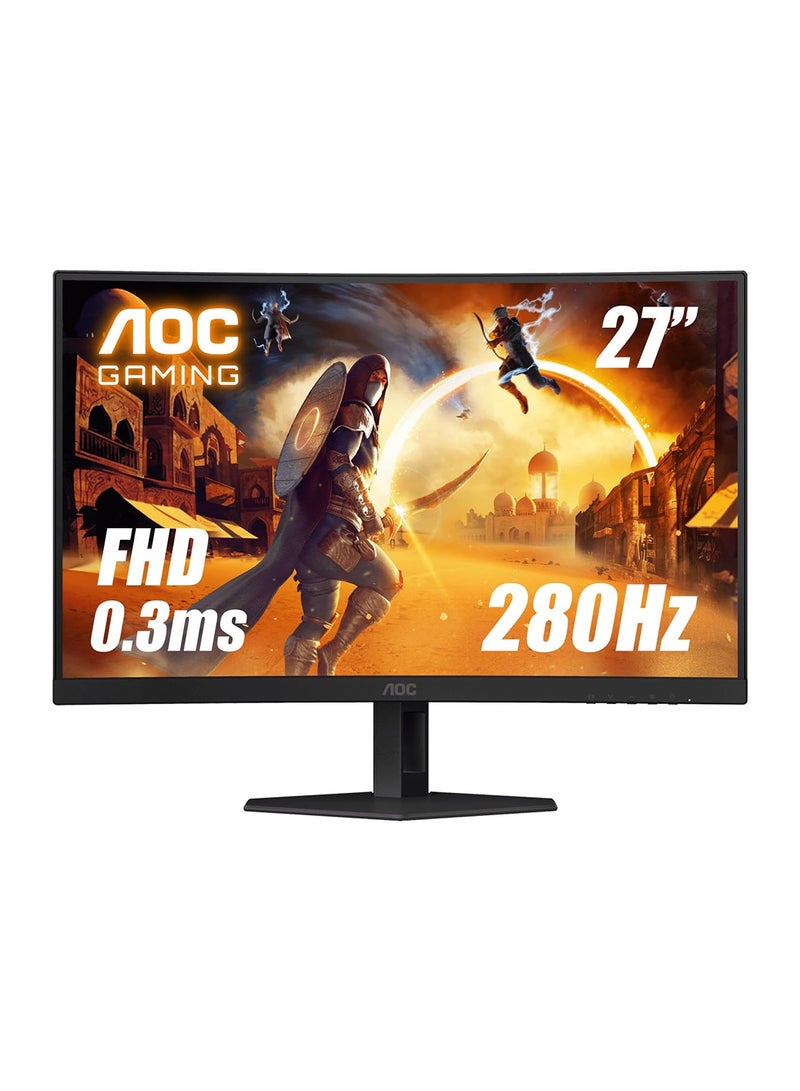 AOC - 27 inch FHD Curved Gaming Monitor, 1ms (GtG) Response Time, 280 Hz Refresh Rate, Adaptive Sync,1.07 Billion Display Colors, Adjustable Stand, HDMI, DisplayPort C27G4ZE Black/Red - Image 1