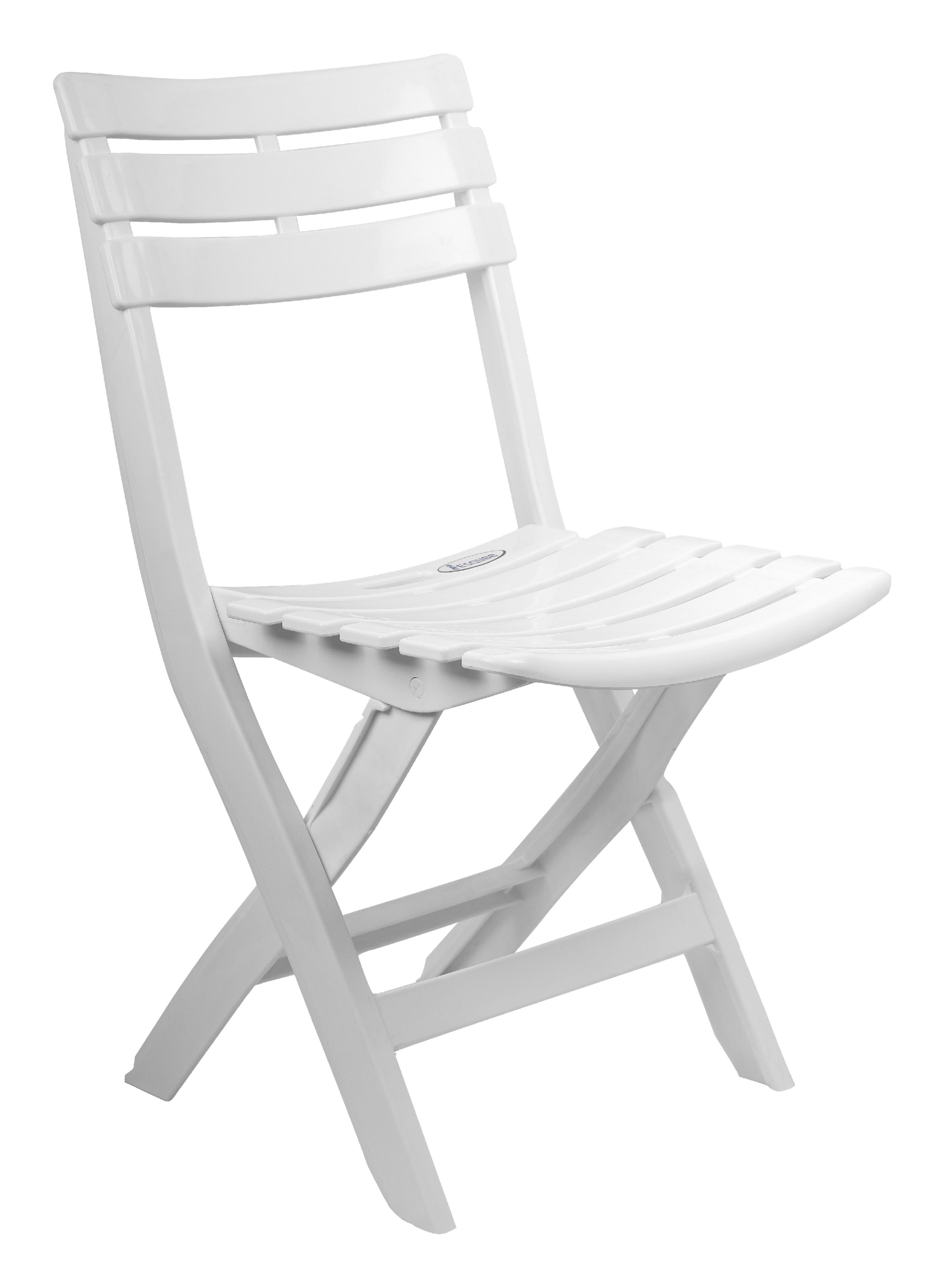 ESQUBE Esqube Adults Folding Chair Patio Lawn Garden Outdoor Chair White 79cm 