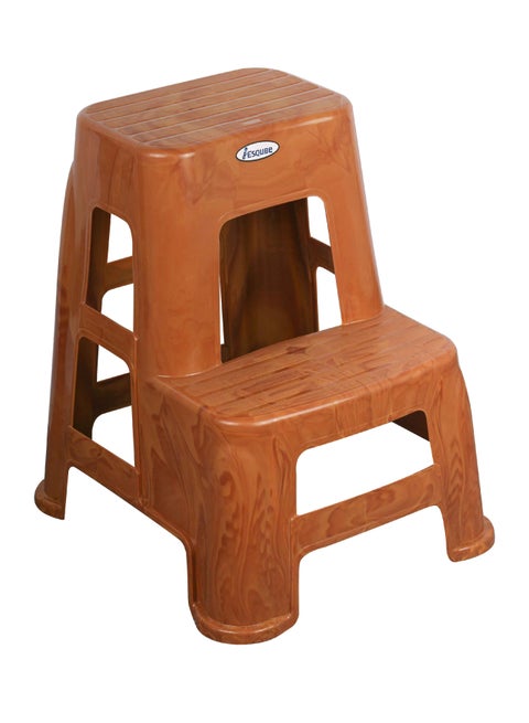 Plastic Ladder Step Stool Brown
